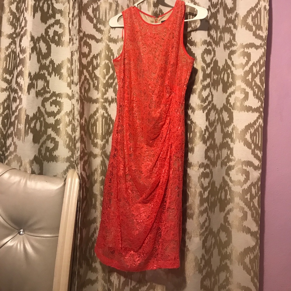 Vince Camuto coral lace dress